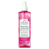 Heritage Store bruma rostro agua de rosas y glicerina para hidratación rápida.