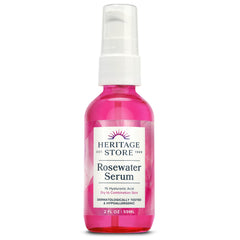 HERITAGE STORE serum agua de rosas frasco, hidrata piel seca y aporta luminosidad