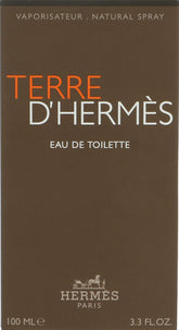Terre d'Hermès, botella frontal, aroma amaderado y cítrico para hombre moderno.