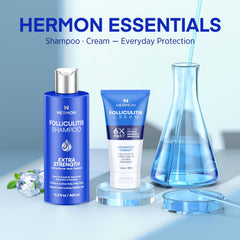 Hermon champú foliculitis, botella elegante para uso diario