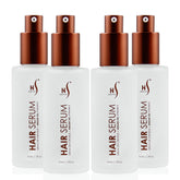 HerStyler Serum, botella vertiendo, inicio suave del peinado sin frizz.