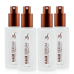HerStyler Serum, botella vertiendo, inicio suave del peinado sin frizz.