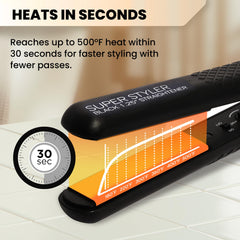 Herstyler Superstyler Onyx Ceramic Flat Iron glossy finish after straightening