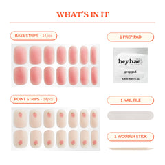 Heyhae tiras gel translúcidas con brillo rosa para uñas con acabado profesional