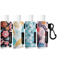 HEYSKAY funda para bálsamo labial con llavero elástico y diseño floral, ideal para la mochila.