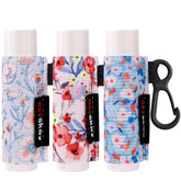 HEYSKAY porta balsamo labial elastico, frontal con diseño floristico y ajuste comodo.