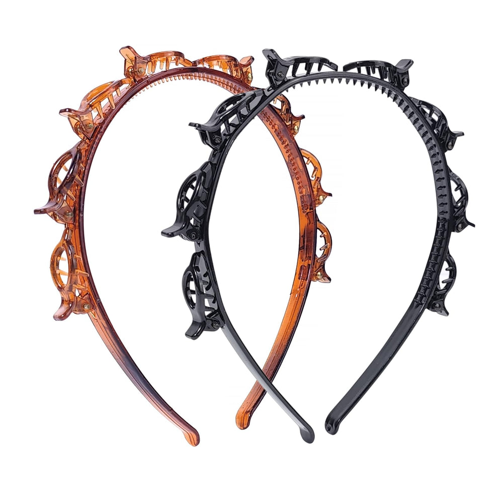 HFZRZFH diadema con 8 mini clips negros para flequillos, fijación rápida.
