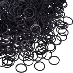 Cintas elásticas Hicarer mini negras para peinados duraderos.