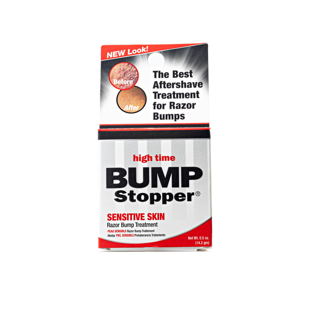 High Time Bumps Stopper Sensitive, botella de loción: alivio suave para piel sensible.