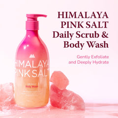 Texture exfoliante riche de Himalaya Pinksalt pour une peau plus lisse après la douche.