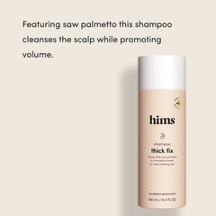 Hims Thick Fix cabello brilla: cabello nutrido y brillo sutil.