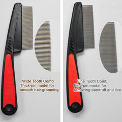 Hipifans peine de acero inoxidable con dientes anchos para cabello grueso