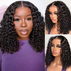 HIRIREMY Bob con onda profunda frontal de encaje HD para un look natural diario
