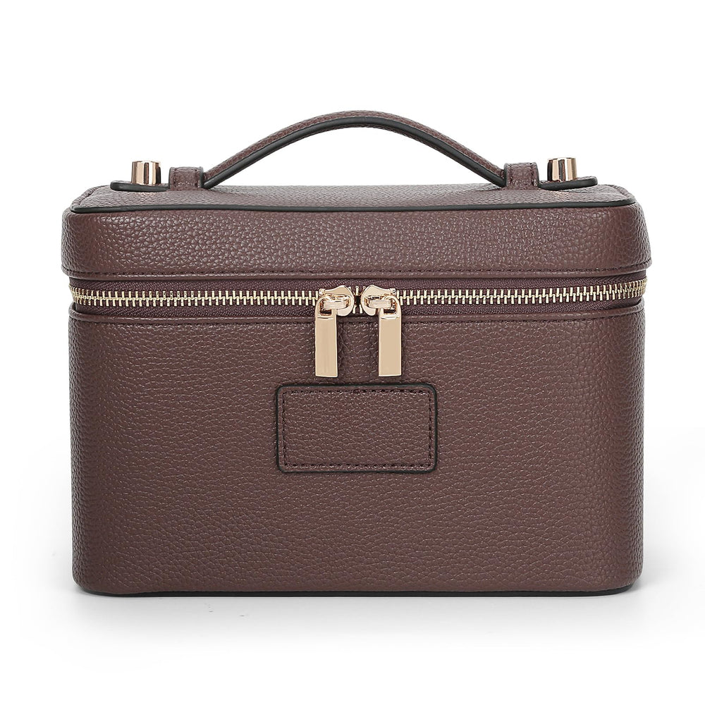 HiTotes bolsa maquillaje cuero impermeable, ideal para viaje diario.