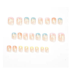 Hkanlre uñas falsas diseño-floral acrilicas, estilo único para ocasiones especiales.