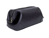 HLC bolsa de aseo cuero hombre, interior amplio para cuidado personal en viajes.