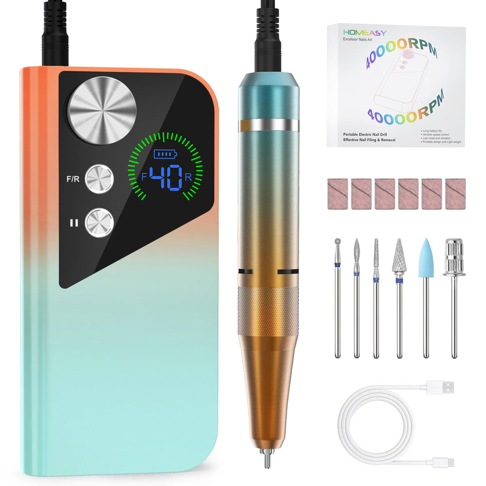 HOMEASY M96 taladro para uñas con pantalla LCD que muestra velocidad y batería