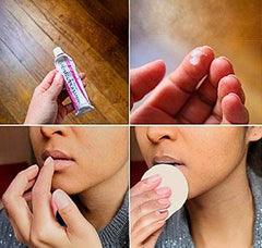 Labios secos se suavizan con Homeoplasmine, uso diario.