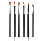 HomTop set pinceles arte uñas con doble extremo para diseños detallados.