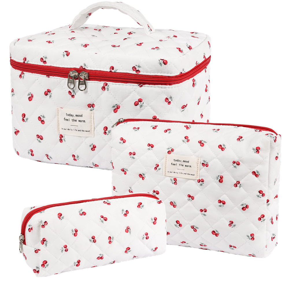 honitty bolsa maquillaje acolchado con patrón floral para organizar en casa o de viaje.