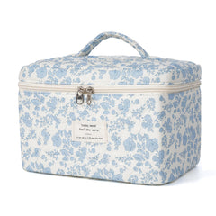 Honitty bolsa maquillaje floral detalle, ideal para organizar maquillaje diario.