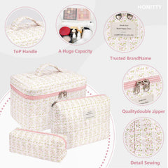Honitty bolsa de maquillaje mediana, perfecta para productos esenciales.