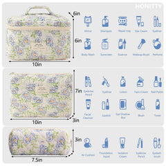 Conjunto Honitty de tres bolsas para ordenar maquillaje y accesorios en viaje.