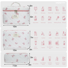 Kit Honitty de maquillaje con tres tamaños para organizar cosmeticos.