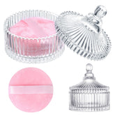 Esponja de polvo para cuerpo HONSIO con estuche de cristal para aplicación suave.