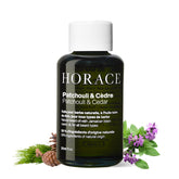 HORACE Aceite para barba Patchouli y Cedro en botella, hidratación suave.