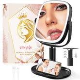 Horyliin Espejo Maquillaje con Luz 10x para detalles nítidos.