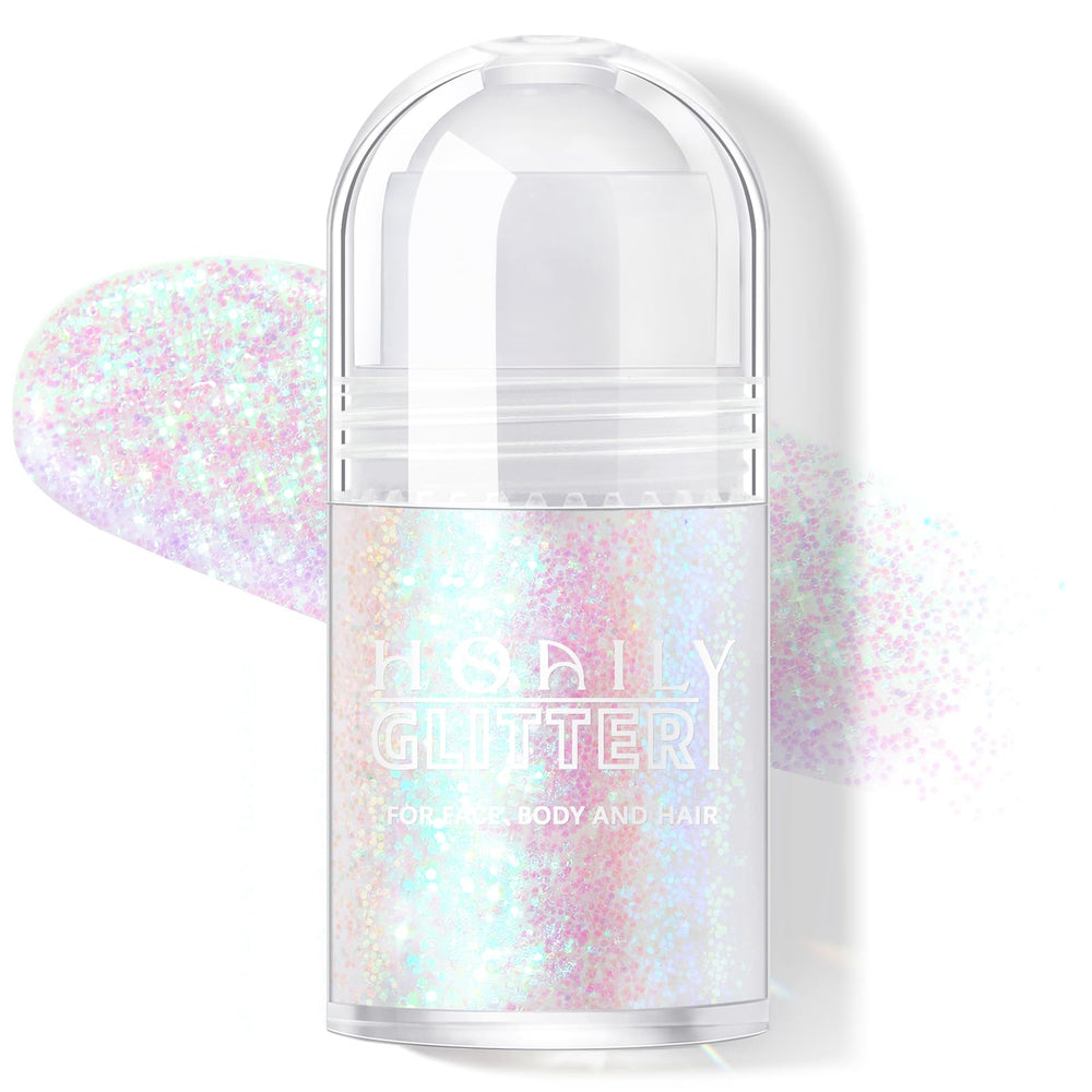 HOSAILY brillo corporal hologográfico sirena, aplicación con rodillo para rostro y piel.