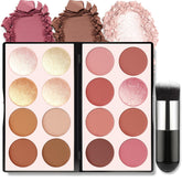 HOSAILY Paleta 16 colores para blush contorno e iluminador, acabado natural.