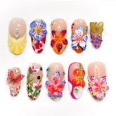 HOSAILY uñas pegadas 3D flor veraniega para un look fresco y duradero
