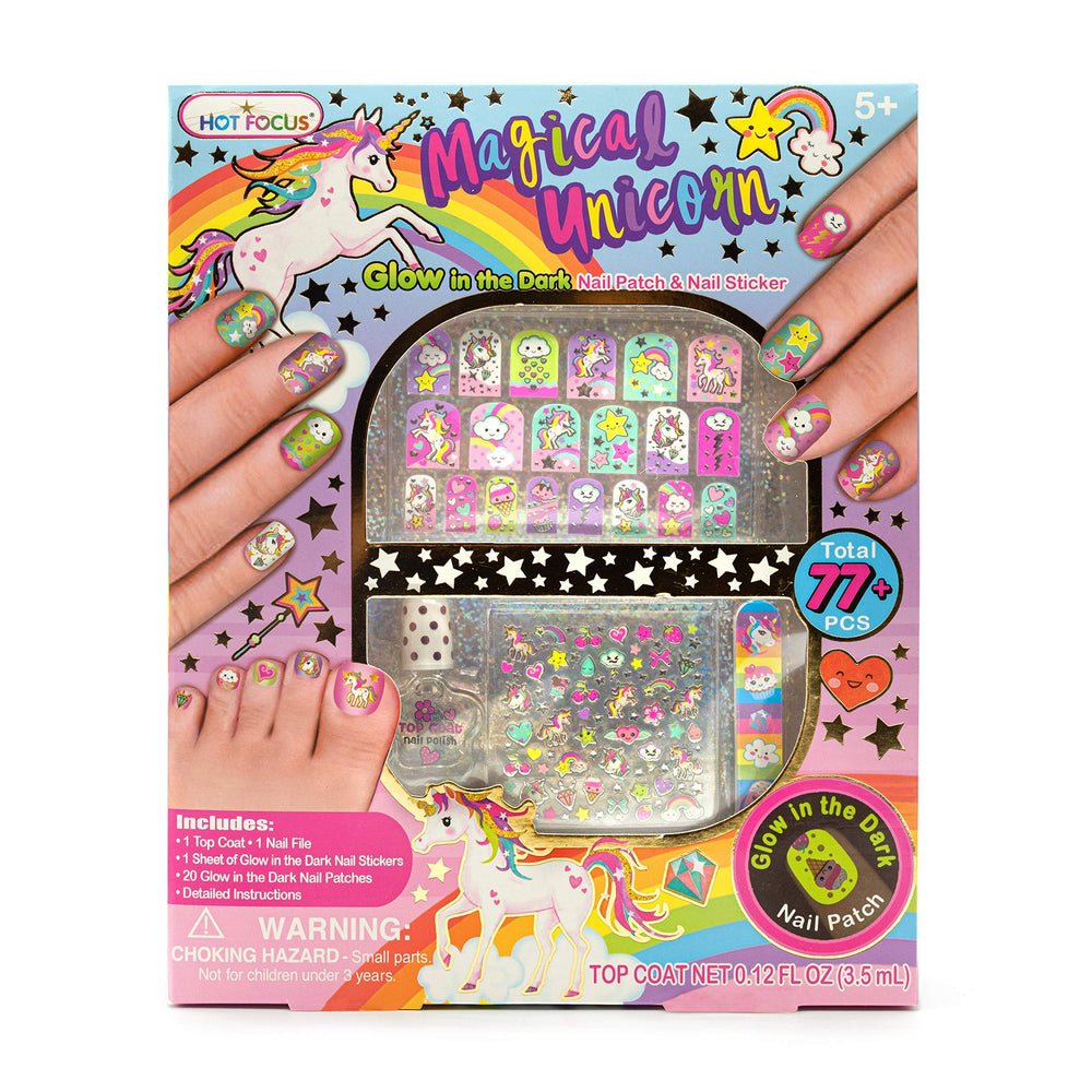 Hot Focus Kit de Uñas Unicornio: diseños divertidos para uñas de niñas.