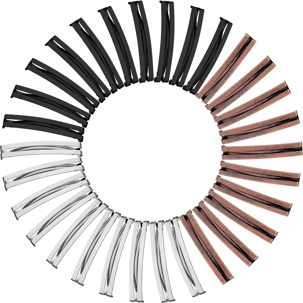 Hotop pinza de pelo de metal con centro abierto negro para peinados duraderos.