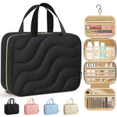 Hotor bolsa de higiene colgante, vista frontal, acceso rápido a cosméticos de viaje.
