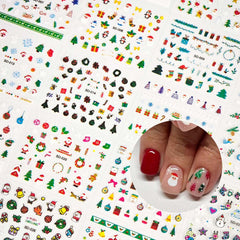 HPYFOI medias navideñas adhesivas para uñas, idea perfecta para looks festivos