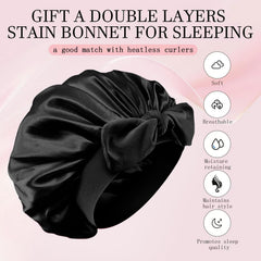 Bonete de seda doble capa de Hroevc para cabello suave durante la noche