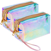 HRX Package: bolsa de maquillaje holográfica traslúcida, fácil ver el contenido.
