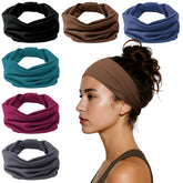Bandas para la cabeza HSEM gris con nudo ancho, ideal para entrenar y maquillaje
