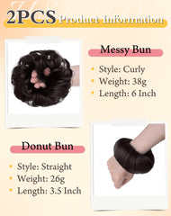 HSLHDI moño donut esponjoso con acabado pulido y elegante.