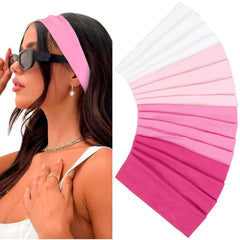 Diadema Huachi para mujer rosa, conjunto de 16, ideal para peinar y uso diario.