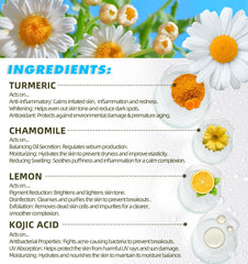 Disco exfoliante suave HUALIJIA con curcuma y ácido kojico para piel sensible.