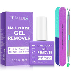 HUALIJIA removedor gel, botella de 15 ml para retirar esmalte en minutos