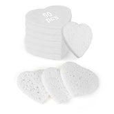 HUAXIN Biotechnology esponjas faciales en forma de corazón, 50 unidades para exfoliar suave
