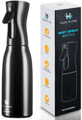 Botella Hula Home vista frontal con rociador ultrafino para peinado.