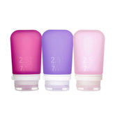humangear GoToob+ pack de 3 botellas medianas para viajes diarios.