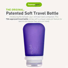 GoToob+ de humangear, tapa con bloqueo LoopLock para evitar derrames durante el traslado.