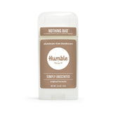 Desodorante Humble Original sin aluminio en botella, control de olores durante todo el día.